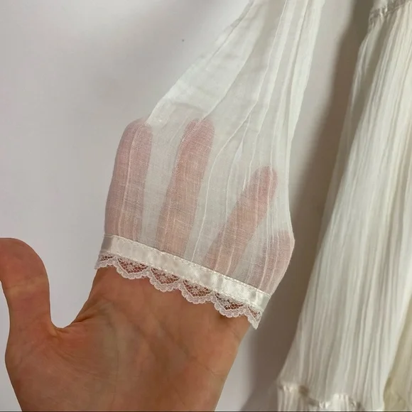 Gunne Sax Vintage 70s Dress Size Small Cottagecore Lace Ruffle Wedding Dress EUC - Picture 11 of 16